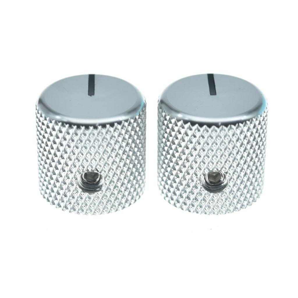 4pcs Aluminium Guitar/Bass Knobs Volume/Tone Control Knob 1/4'' Metal Universal Potentiometer Pot Knobs with Set Screw and Indic